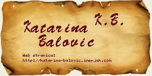 Katarina Balović vizit kartica